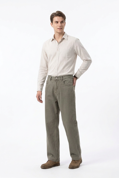 Men's Vintage Washed Straight Leg Jeans