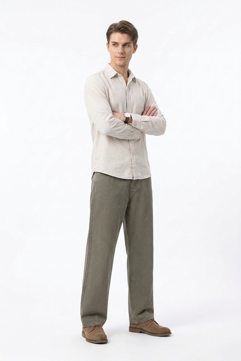 Men's Vintage Washed Straight Leg Jeans