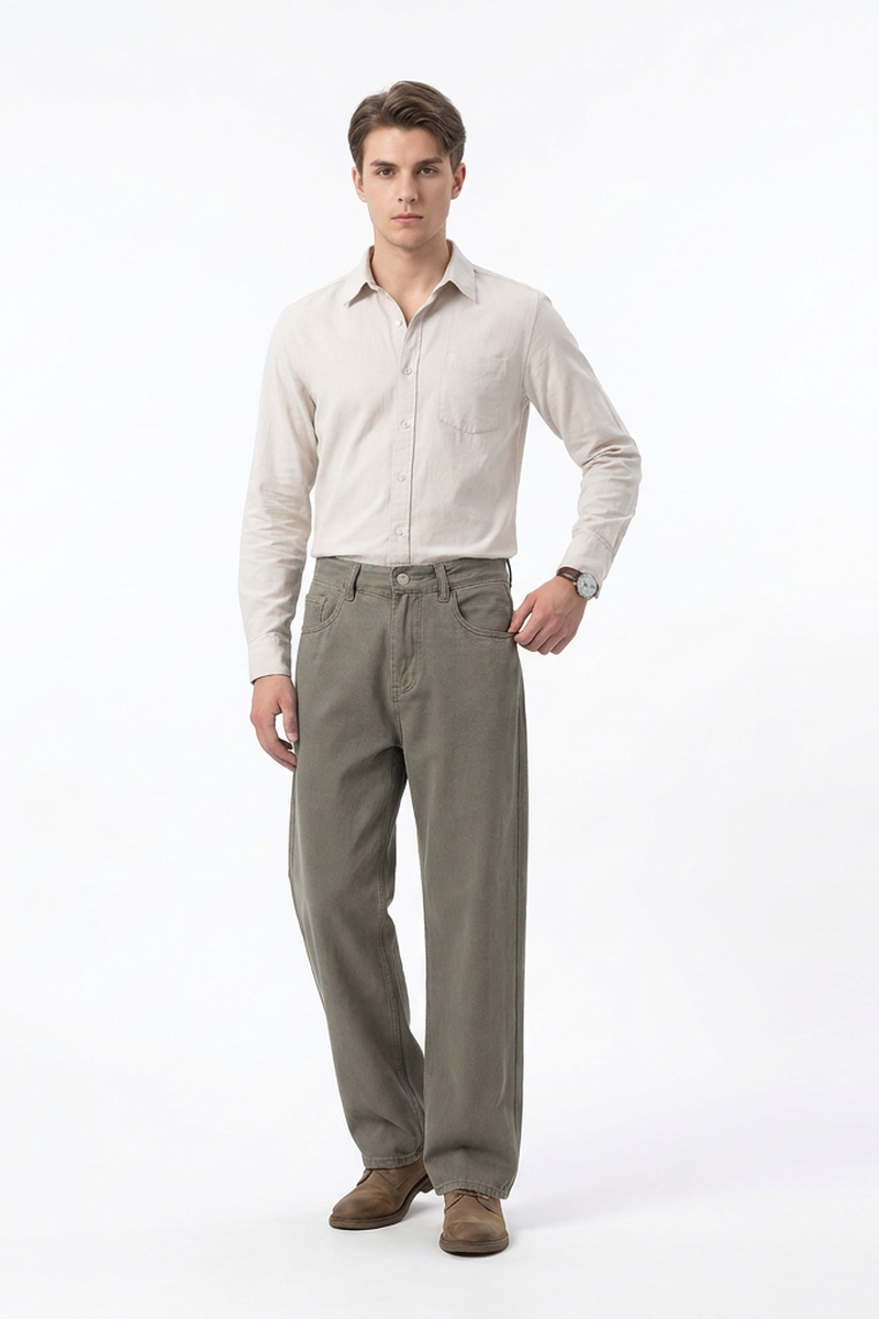 Men's Vintage Washed Straight Leg Jeans