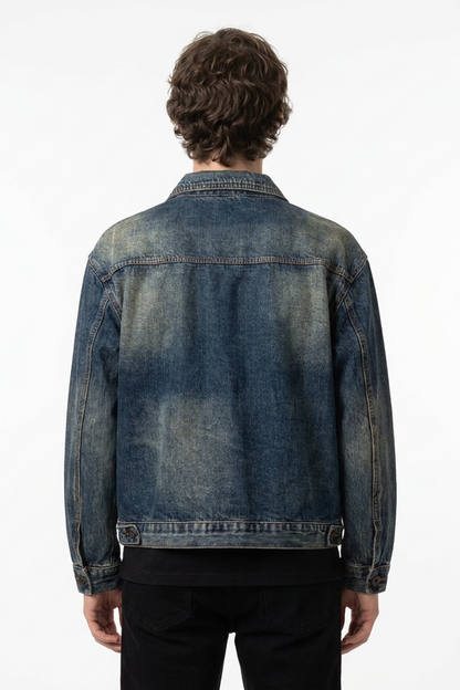 Men's Vintage Dirty Wash Denim Jacket