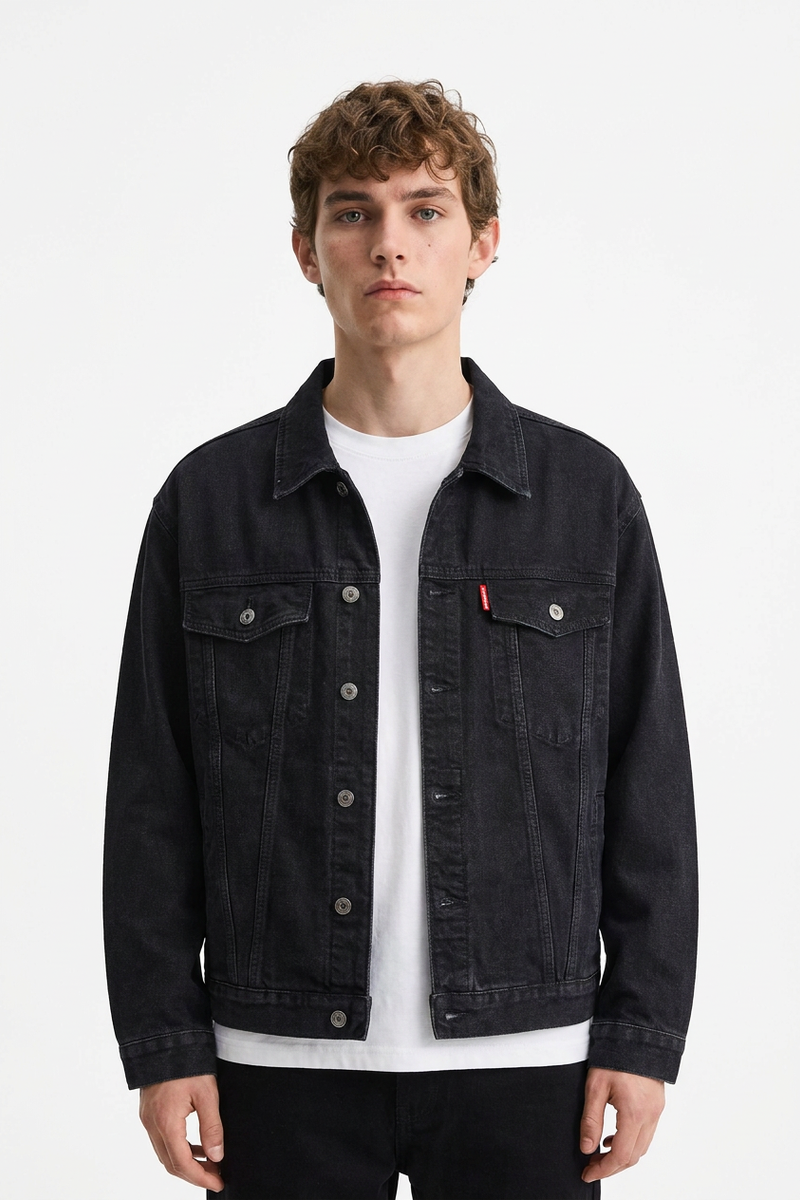 Men's Classic Black Denim Jacket