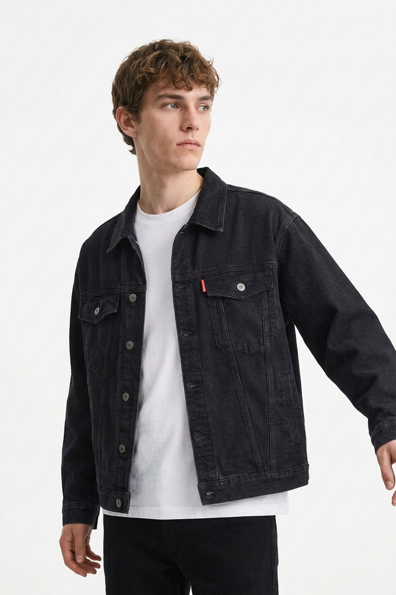 Men's Classic Black Denim Jacket