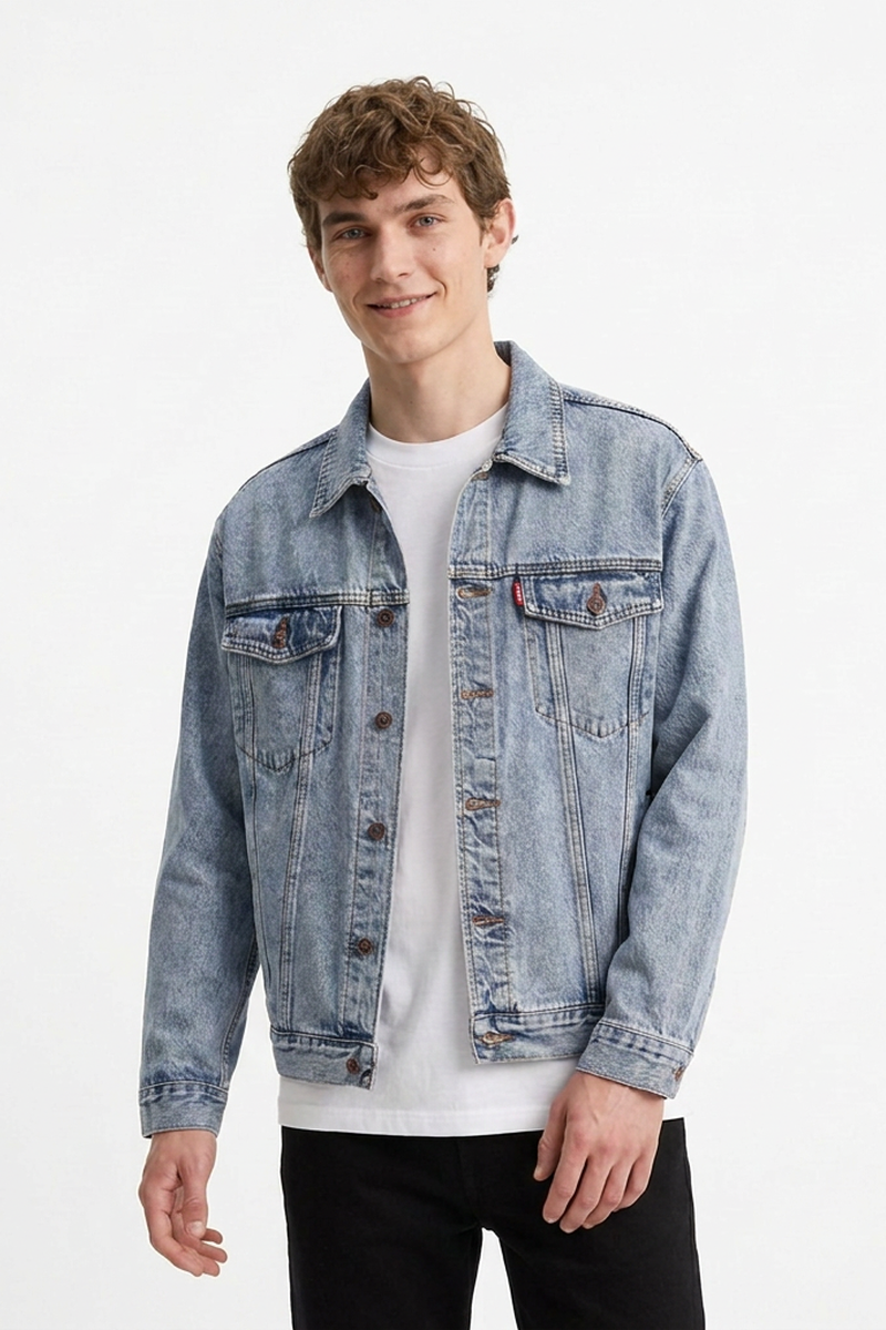 Men’s Vintage Bleach Wash Denim Jacket