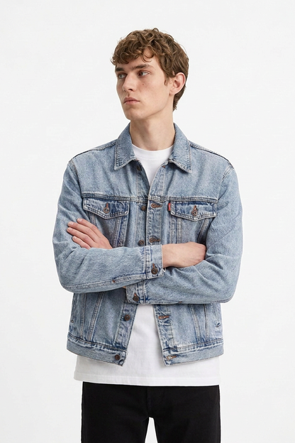 Men’s Vintage Bleach Wash Denim Jacket