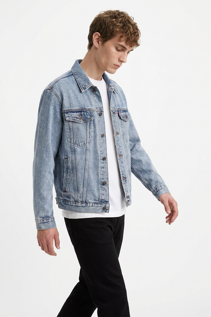 Men’s Vintage Bleach Wash Denim Jacket