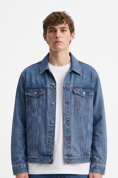 Men's Classic Washed Blue Denim Jacket
