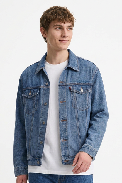 Men's Classic Washed Blue Denim Jacket