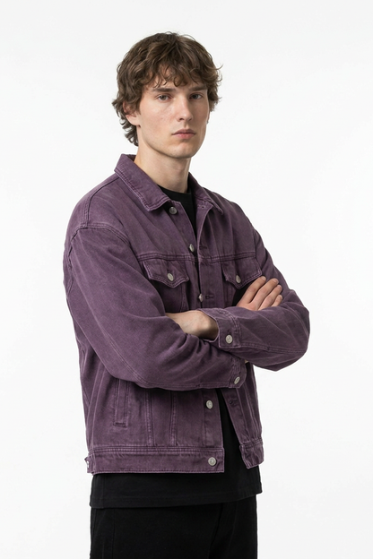Men's Vintage Wash Heavyweight Relaxed Fit Denim Jacket