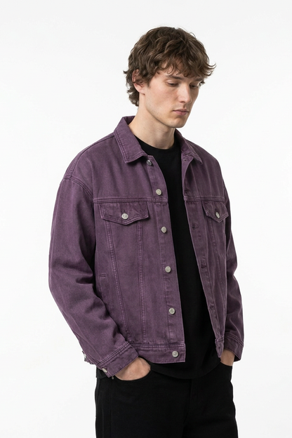 Men's Vintage Wash Heavyweight Relaxed Fit Denim Jacket