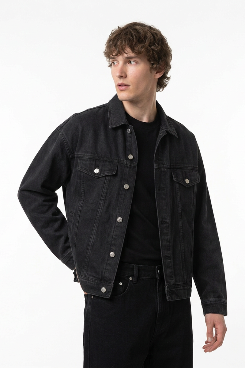 Men's Vintage Wash Heavyweight Relaxed Fit Denim Jacket