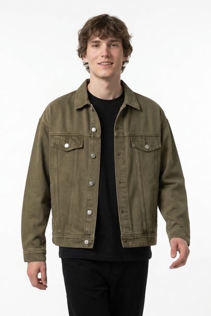 Men's Vintage Wash Heavyweight Relaxed Fit Denim Jacket