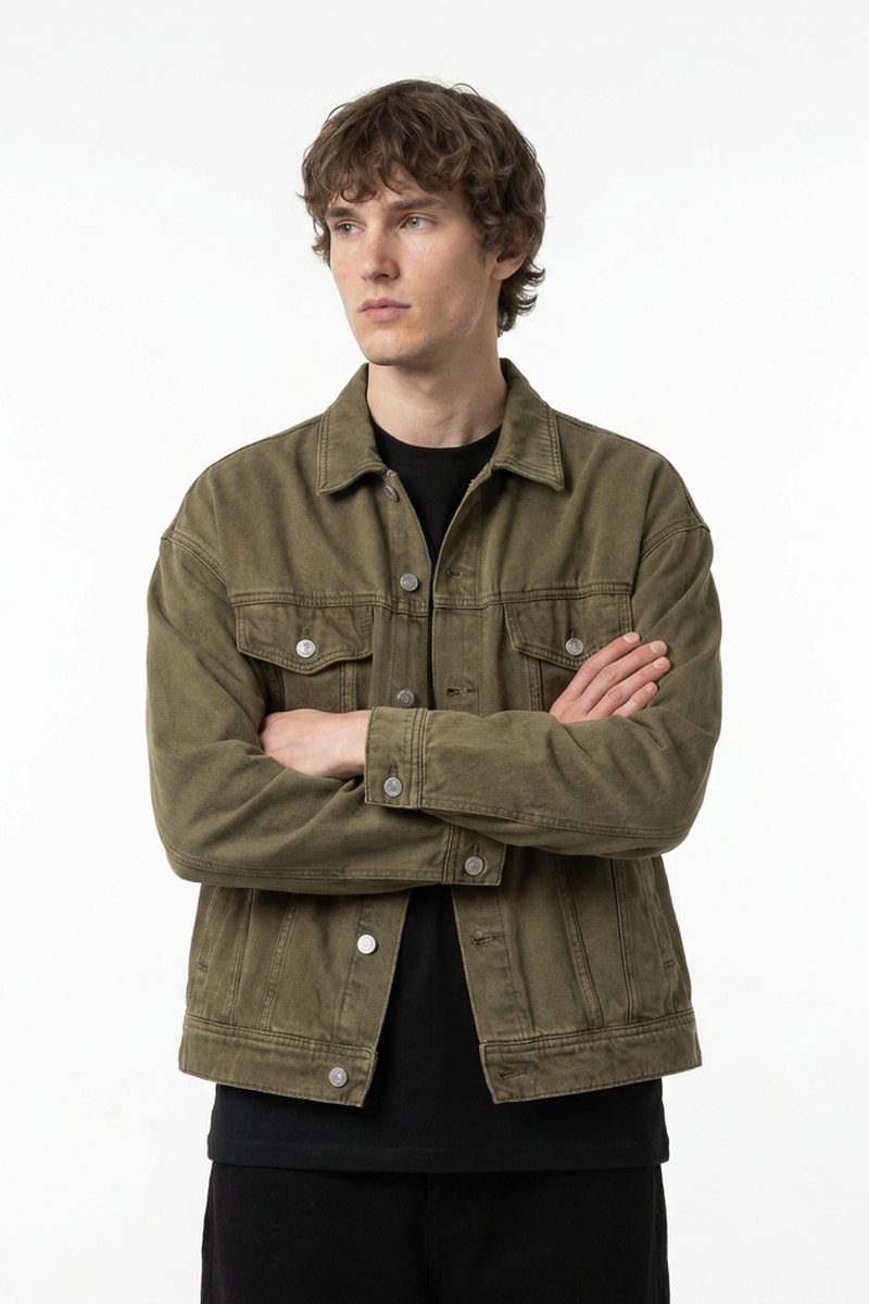 Men's Vintage Wash Heavyweight Relaxed Fit Denim Jacket