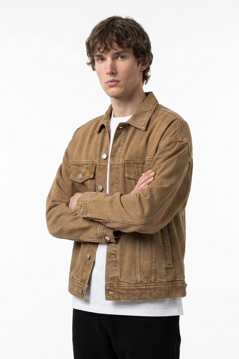 Men's Vintage Wash Heavyweight Relaxed Fit Denim Jacket