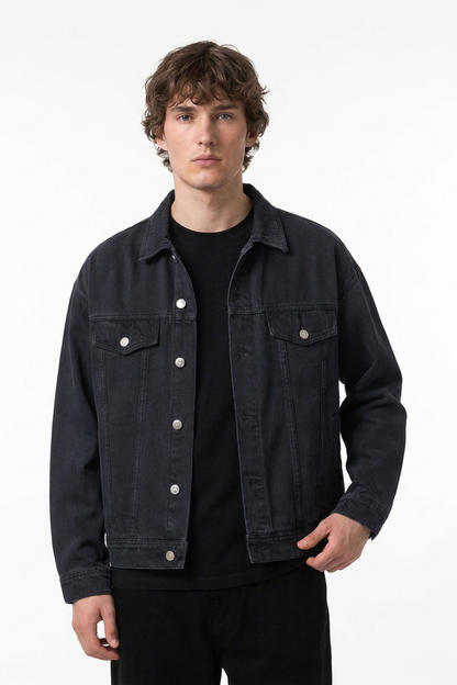 Men's Vintage Wash Heavyweight Relaxed Fit Denim Jacket