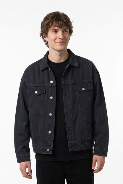 Men's Vintage Wash Heavyweight Relaxed Fit Denim Jacket