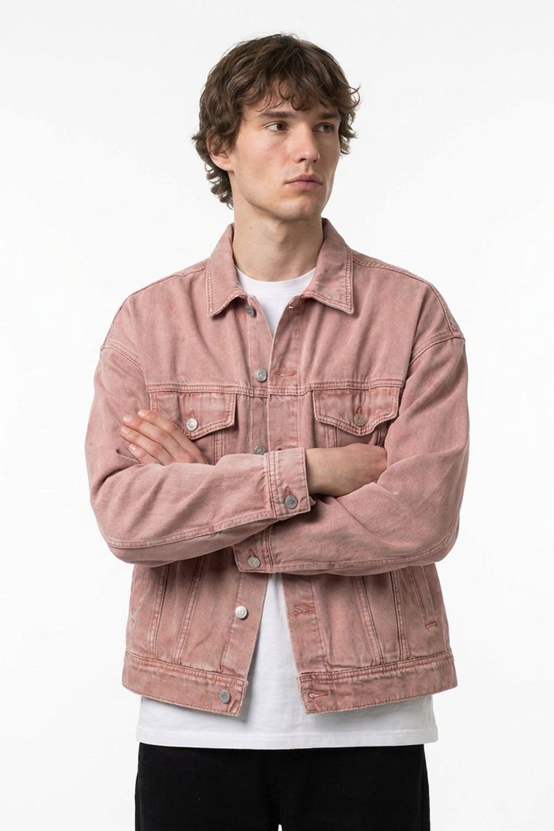 Men's Vintage Wash Heavyweight Relaxed Fit Denim Jacket