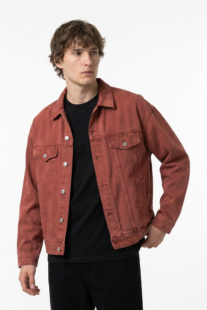 Men's Vintage Wash Heavyweight Relaxed Fit Denim Jacket