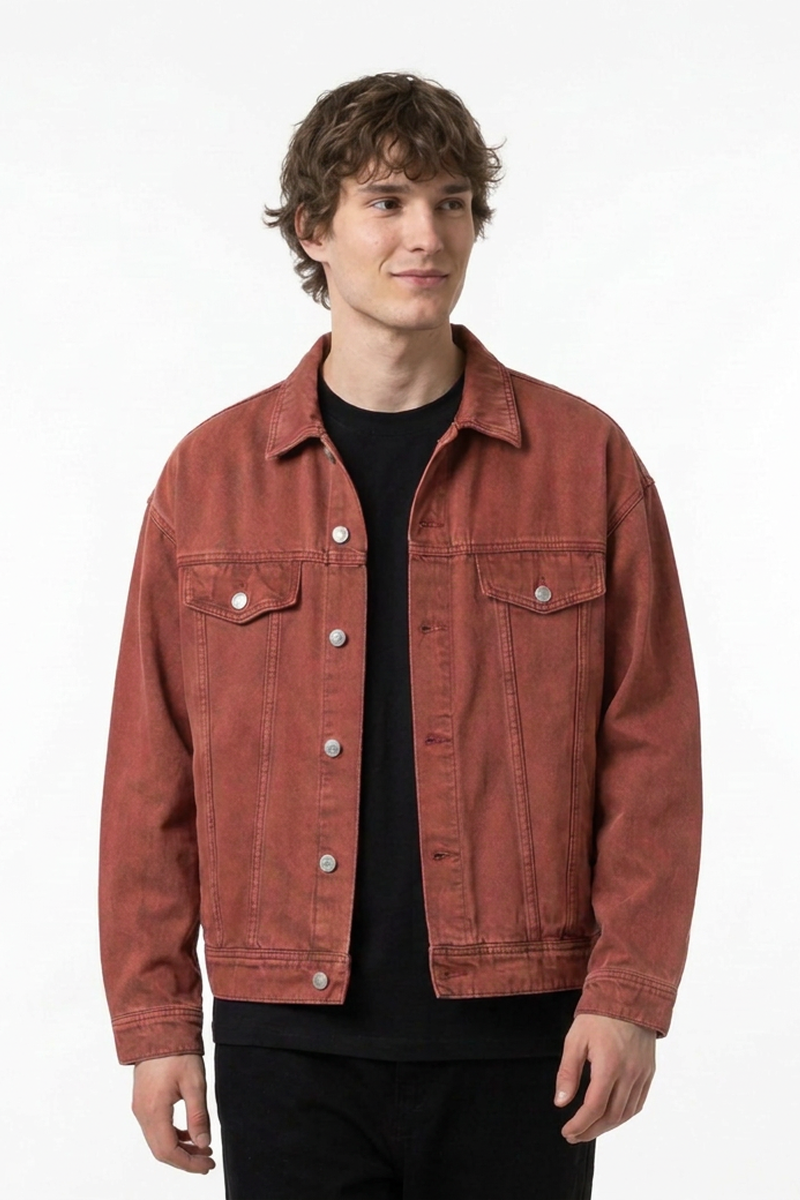 Men's Vintage Wash Heavyweight Relaxed Fit Denim Jacket
