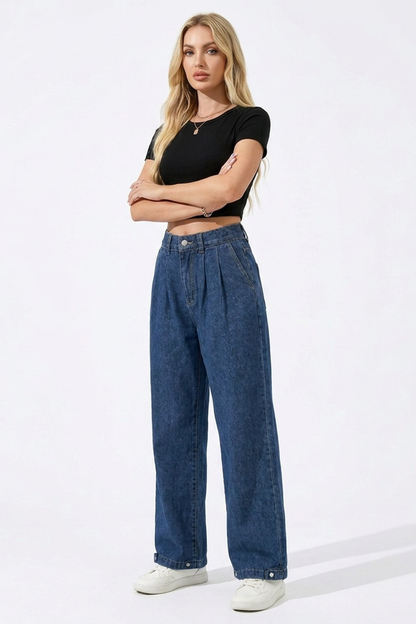 Women's High-Waisted Straight -Leg Jeans