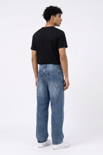 Men's Loose Straight-Leg Denim Jeans