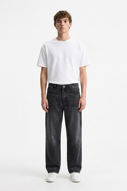 Men's Vintage Wash Relaxed Fit Straight-Leg Jeans