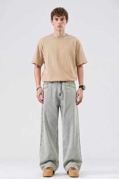 Men's Vintage Relaxed Fit Wide-Leg Jeans