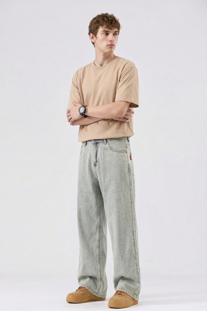 Men's Vintage Relaxed Fit Wide-Leg Jeans