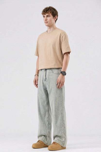 Men's Vintage Relaxed Fit Wide-Leg Jeans