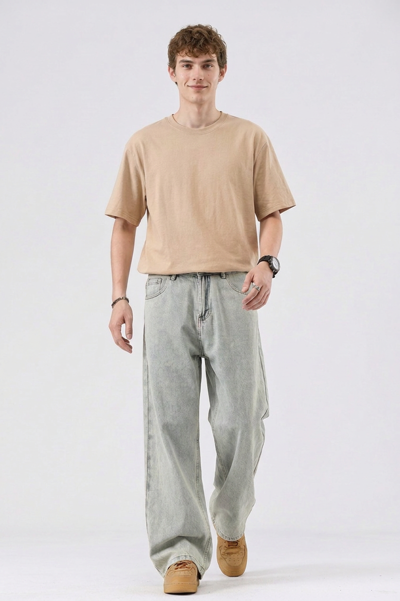 Men's Vintage Relaxed Fit Wide-Leg Jeans