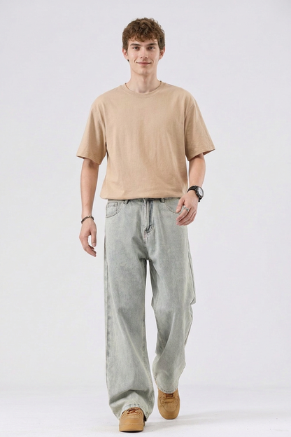Men's Vintage Relaxed Fit Wide-Leg Jeans