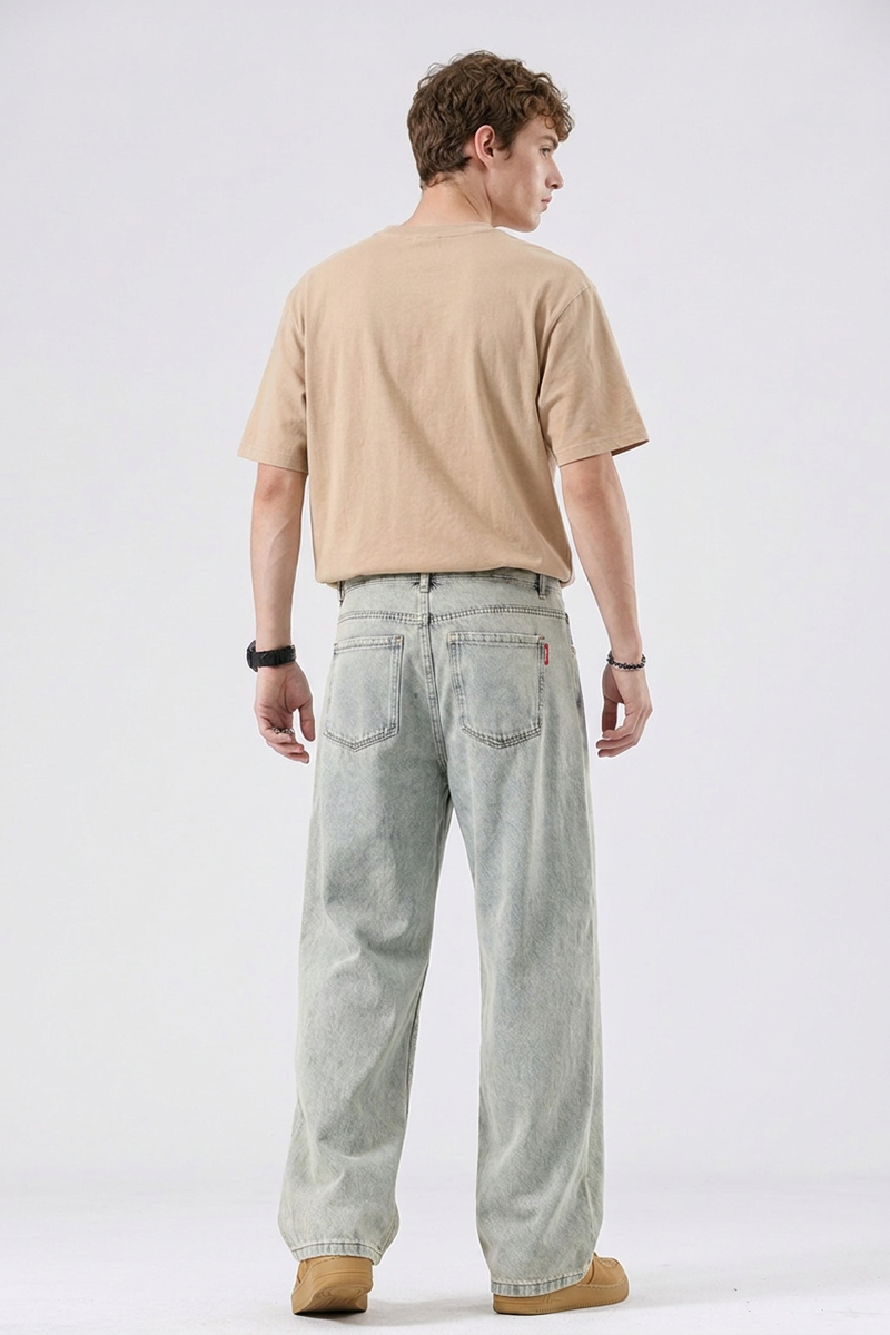 Men's Vintage Relaxed Fit Wide-Leg Jeans