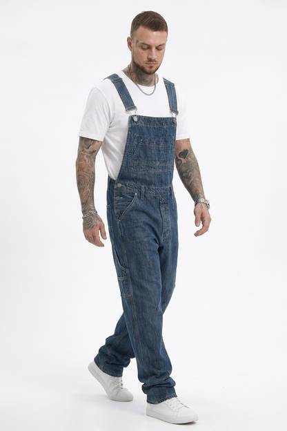 Men's Vintage Wash Denim Overalls
