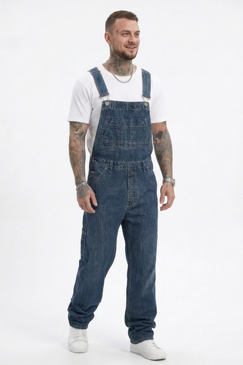 Men's Vintage Wash Denim Overalls