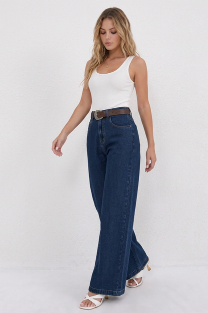 Women's High-Waisted Wide-Leg Jeans