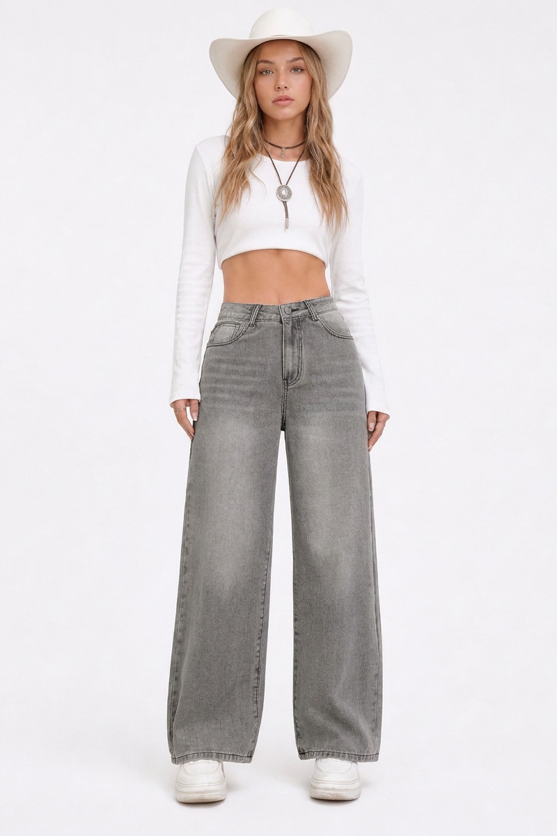 Women's Classic High-Waisted Relaxed Fit Wide-Leg Jeans