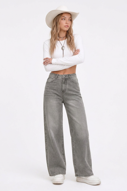 Women's Classic High-Waisted Relaxed Fit Wide-Leg Jeans