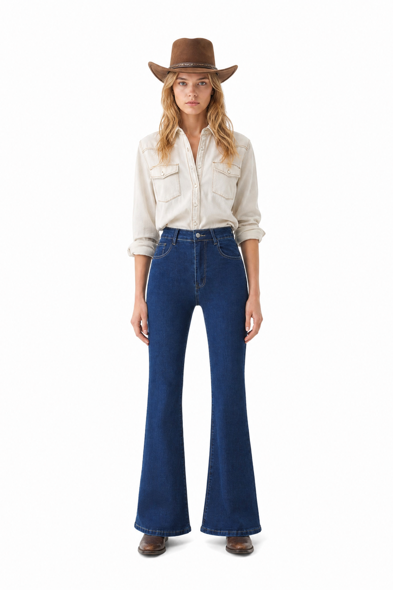 Women's Classic High-Waisted Stretch Flare Jeans