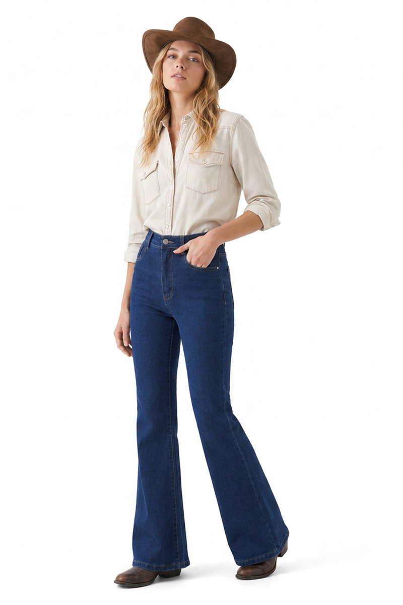 Women's Classic High-Waisted Stretch Flare Jeans
