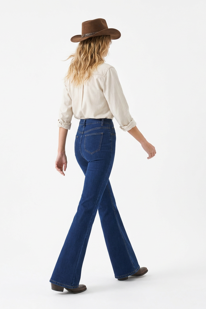 Women's Classic High-Waisted Stretch Flare Jeans