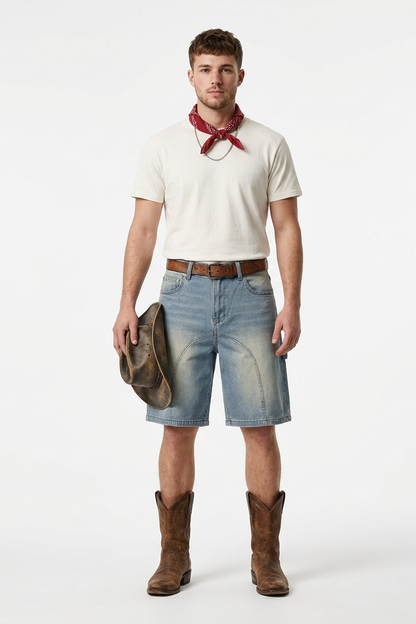 Men's Vintage Stretch Denim Shorts