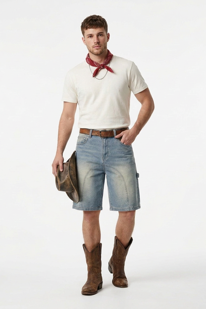 Men's Vintage Stretch Denim Shorts