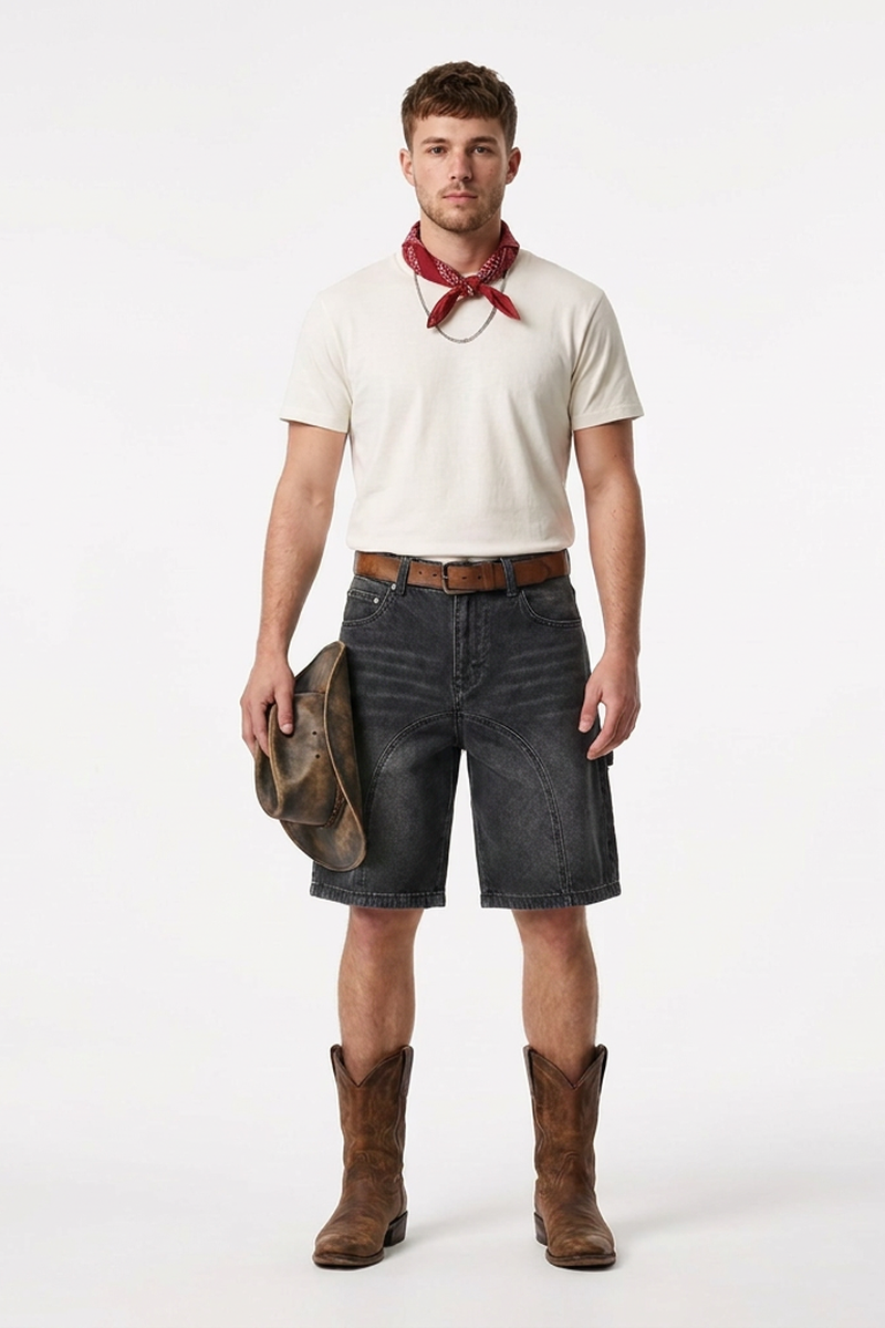 Men's Vintage Stretch Denim Shorts
