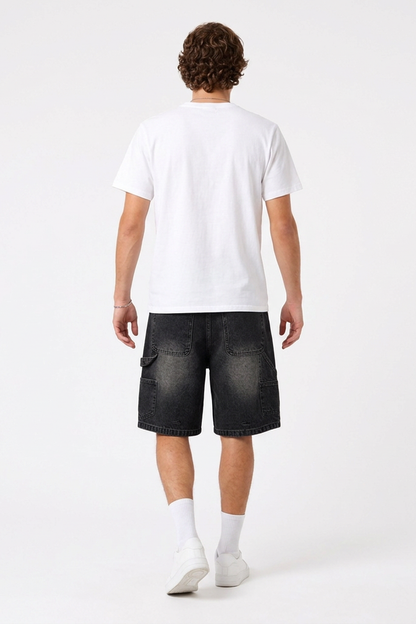 Men's Vintage Wash Ripped Denim Shorts