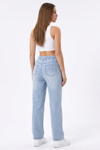 Women's Drawstring Straight-Leg Jeans