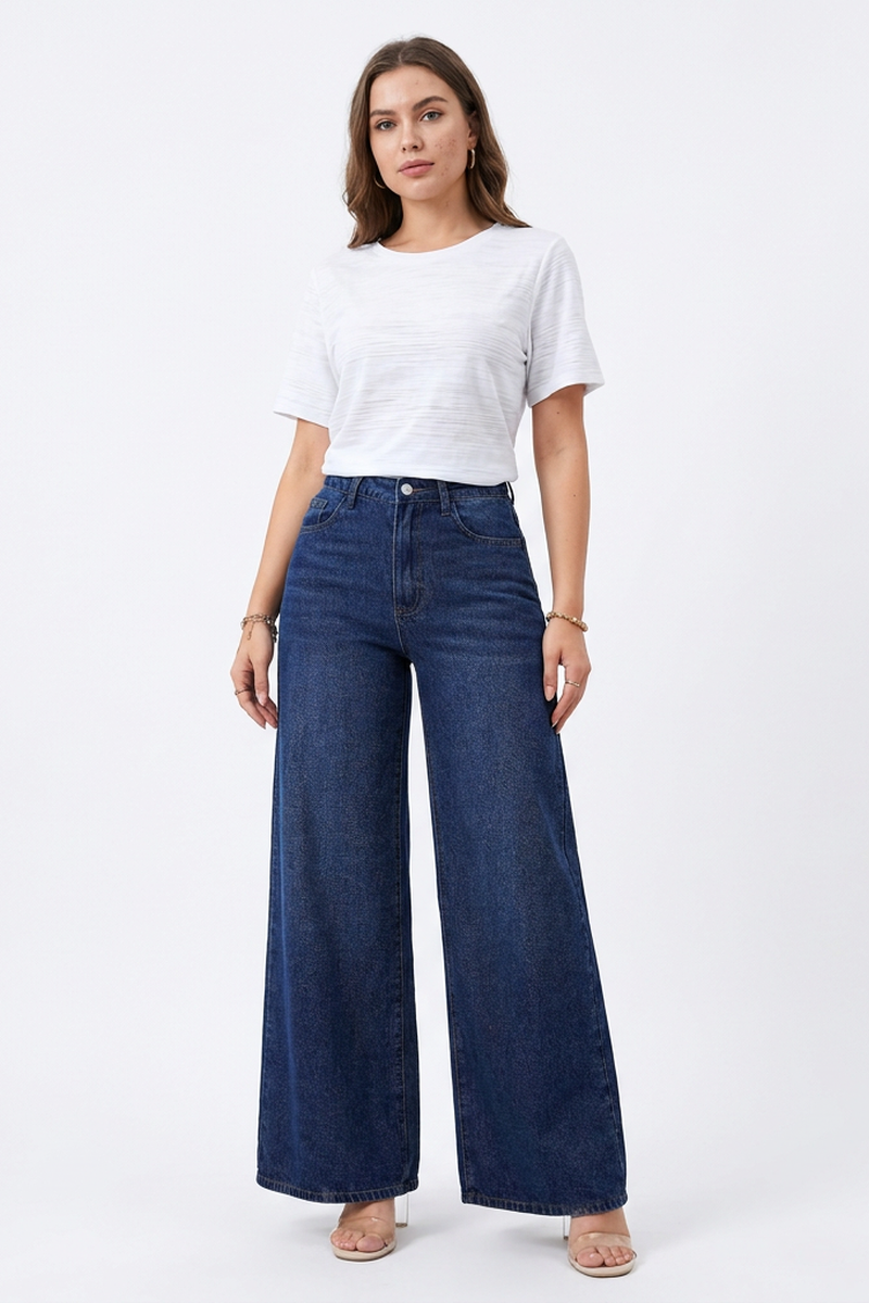 Women's High-Waisted Wide-Leg Jeans