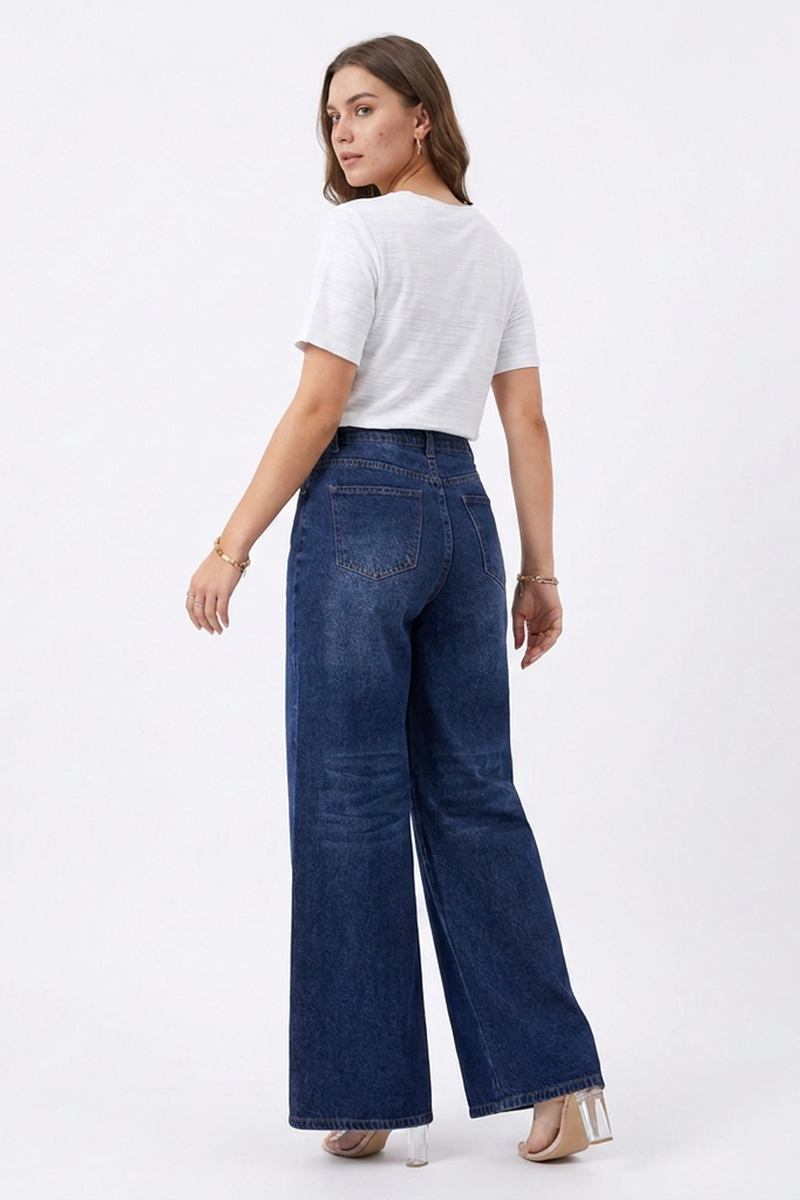 Women's High-Waisted Wide-Leg Jeans