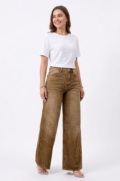 Women's High-Waisted Wide-Leg Jeans