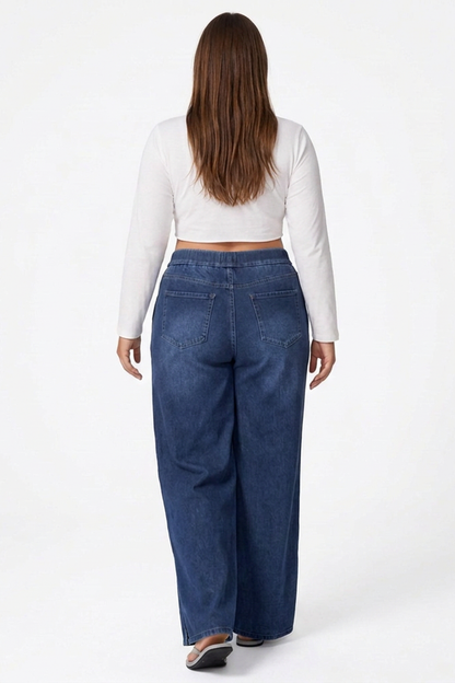 Women's Drawstring Wide-Leg Jeans